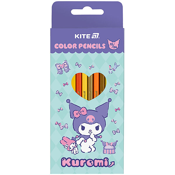 Олівці кольорові двосторонні Kite Kuromi HK25-054-2, 12 шт.