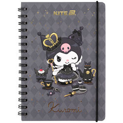 Блокнот на спіралі Kite Kuromi HK25-190, A5, 80 аркушів, клітинка