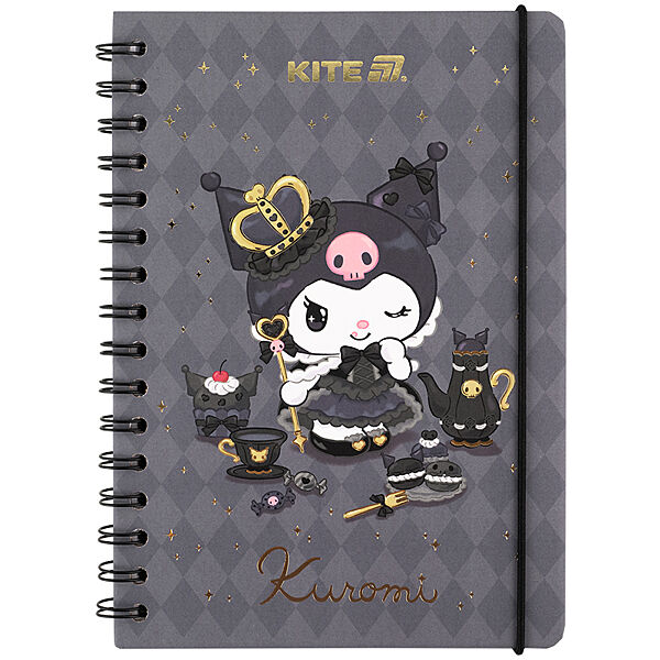 Блокнот на спіралі Kite Kuromi HK25-190, A5, 80 аркушів, клітинка