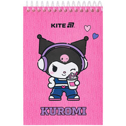 Блокнот на спіралі Kite Kuromi HK25-196-2, А6, 48 аркушів, нелінований