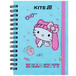 Блокнот на спіралі Kite Hello Kitty HK25-229-1, А6, 80 аркушів, клітинка