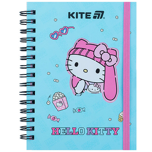 Блокнот на спіралі Kite Hello Kitty HK25-229-1, А6, 80 аркушів, клітинка