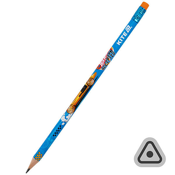 Олівець графітний тригранний з гумкою Kite Hot Wheels HW25-046