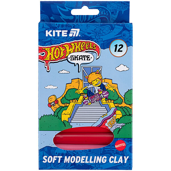 Пластилін восковий Kite Hot Wheels Skate HW25-086-2, 12 кольорів, 200 г