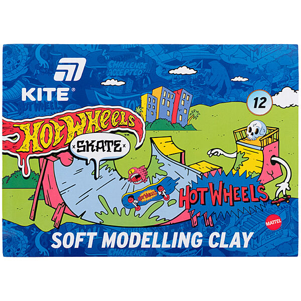Пластилін восковий Kite Hot Wheels Skate HW25-1086-2, 12 кольорів, 240 г