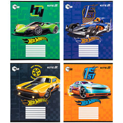 Зошит шкільний Kite Hot Wheels HW25-235, 12 аркушів, коса лінія