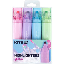 Маркер Highlighter Kite Creative Glitter K24-1146-4,  набір з 4-х кольорів