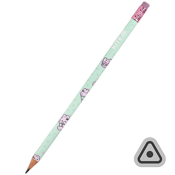Олівець графітний тригранний з гумкою Kite Feel Good K25-046-2
