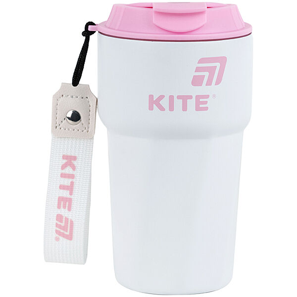 Термокружка Kite K25-1220-3, 450 мл, біло-рожева