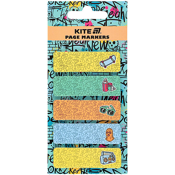 Закладка паперова з малюнком Kite K25-480-1, 100 шт, 5х15х50 мм, прямокутна