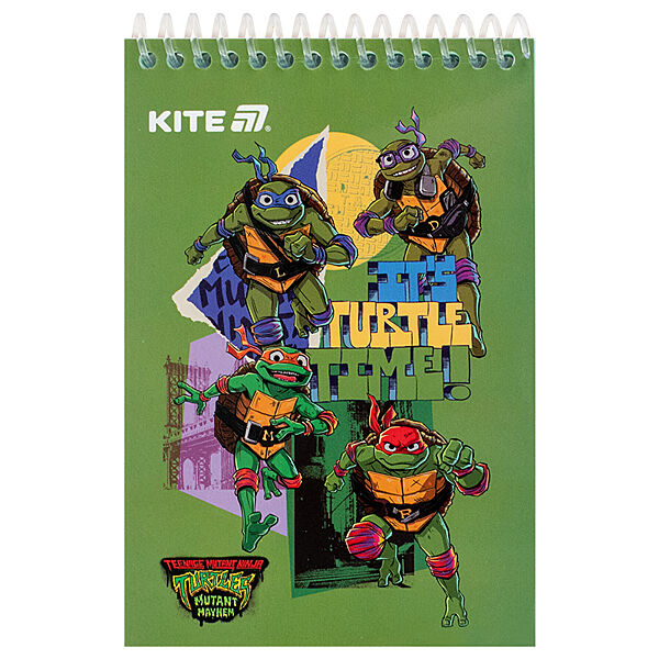 Блокнот на спіралі Kite Ninja Turtles NT25-196, А6, 48 аркушів, нелінований