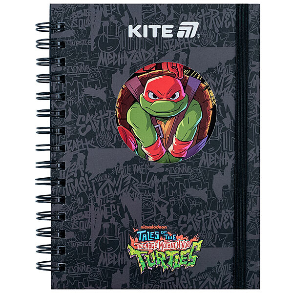Блокнот на спіралі Kite Ninja Turtles NT25-229, А6, 80 аркушів, клітинка