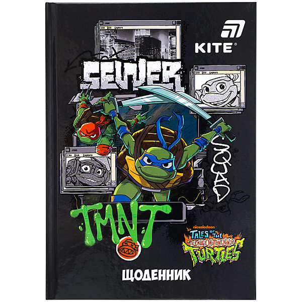 Щоденник шкільний Kite Ninja Turtles NT25-262, тверда обкладинка