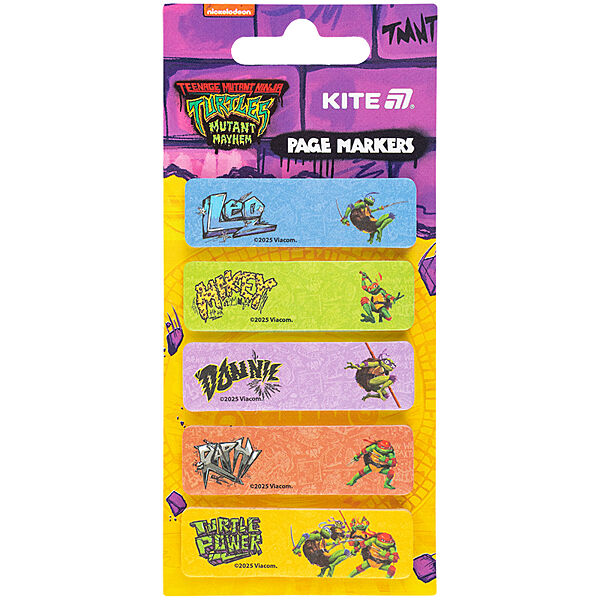 Закладка паперова з малюнком Kite Ninja Turtles NT25-480, 100 шт, 5х15х50 мм, прямокутна