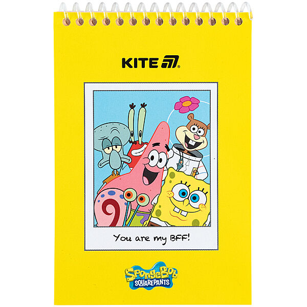 Блокнот на спіралі Kite Sponge Bob SB25-196, А6, 48 аркушів, нелінований