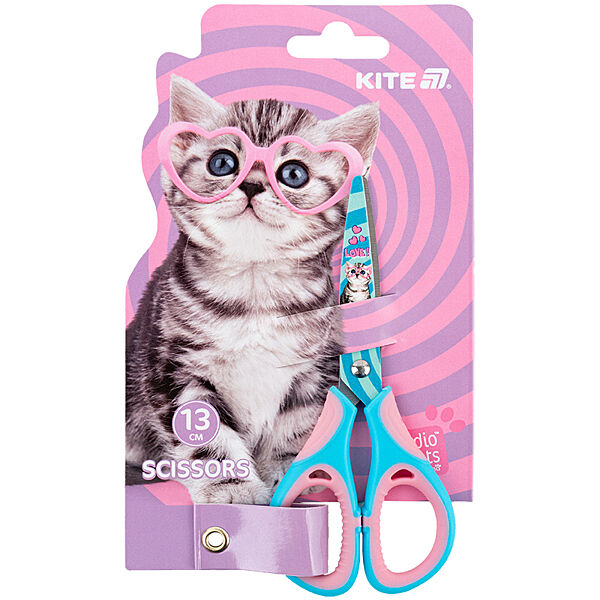 Ножиці дитячі з гумовими вставками і малюнком на лезі Kite Studio Pets SP25
