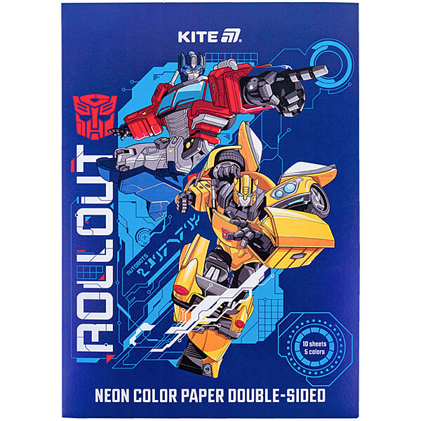 Папір кольоровий неоновий Kite Transformers TF24-252, A4