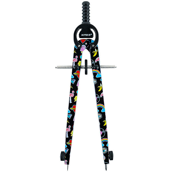 Циркульметалевий з принтом  грифельKiteK24-415-3, 165мм