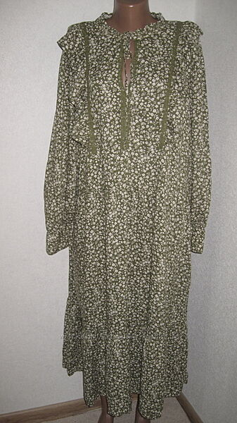 Красивое вискозное платье с длинным рукавом George размер 24