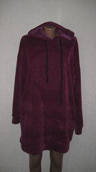 Теплое велюровое платье худи Италия размер 14-16 оверсайз