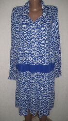 Голубое вискозное платье с длинным рукавом H&M размер L