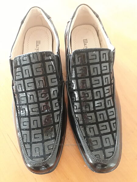 Туфли лаковые с принтом  на мальчика ТМ Шалунишка 29 раз