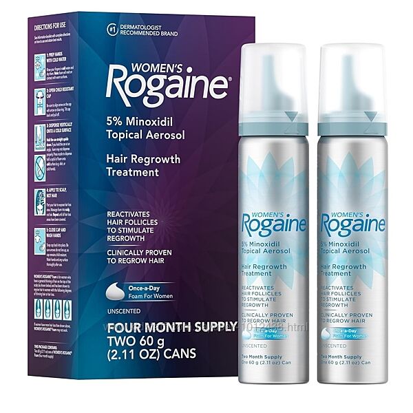 Піна Minoxidil Rogaine Foam Міноксидил 5 для жінок 2x60 мл