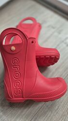 Чоботи гумові гумаки crocs j1 31-32 20 см сапожки крокс червоні 