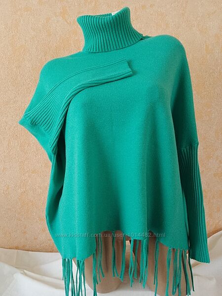 Светр - пончо смарагдовий 