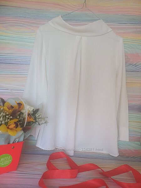 Біла блузка hm вільного крою, рукав 3/4