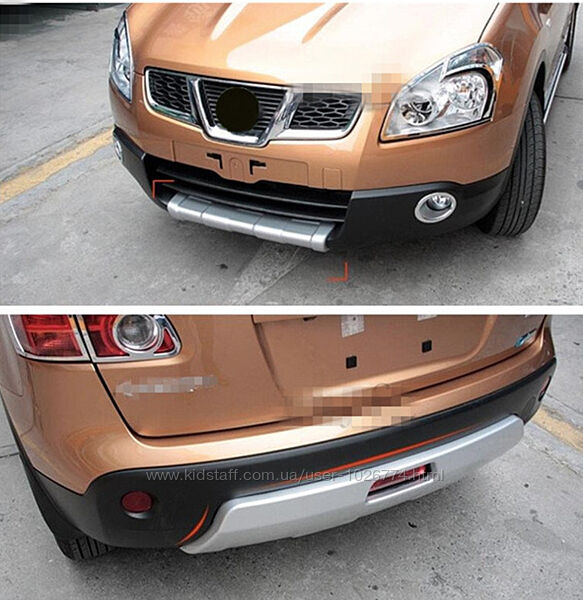Накладки бампера передняя и задняя Тюнинг для Nissan Qashqai 2007- 2013 гг