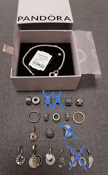 Браслет та шарми Pandora 