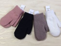 Теплі ангорові рукавиці двойні 