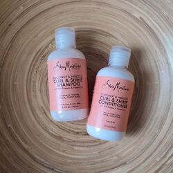 Набір SheaMoisture, Curl & Shine шампунь 95 мл та кондиціонер 95 мл.