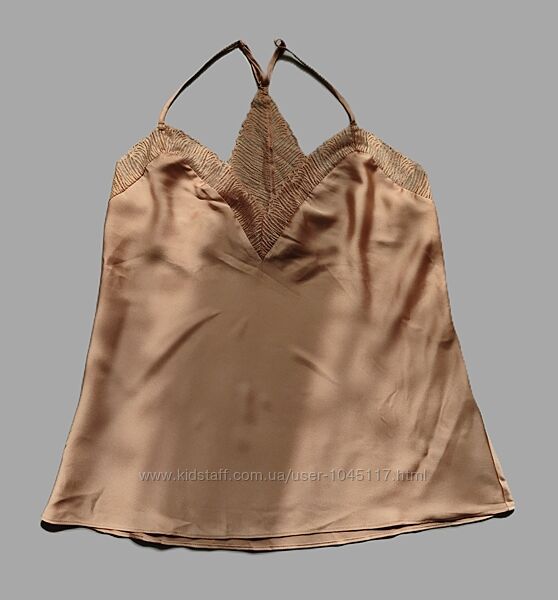 Сатиновий топ із мереживом М etam