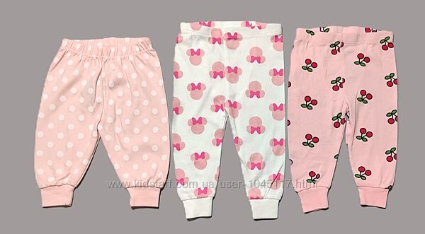 набір 3 шт. домашні піжамні штани 3-6 міс