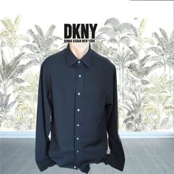  Donna Karan оригинал мужская стильная рубашка дл рукав черная