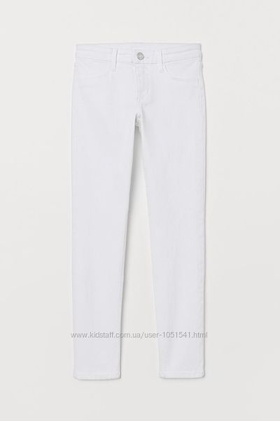 Стильні білі skiny fit джинси від h&m ріст 164 см