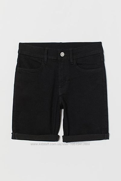 Джынсовые шорты чёрные от h&m рост  134 см 