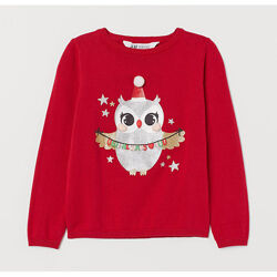 Дитячий тонкий светр джемпер H&M Сова на дівчинку 73915