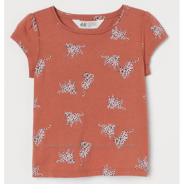 Дитяча укорочена футболка Леопарди H&M на дівчинку 20012