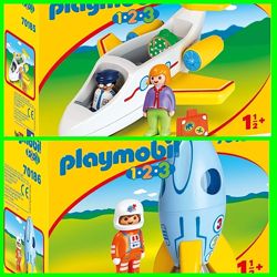 Playmobil 70185, 70186 супер сет для малышей Самолет, ракета