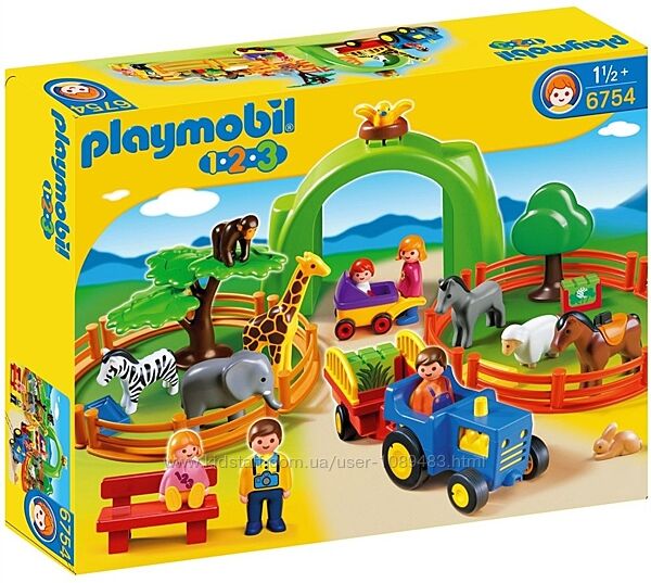 Playmobil 6754 Большой зоопарк  бонус 6972. Серия 1.2.3. Для малышей 