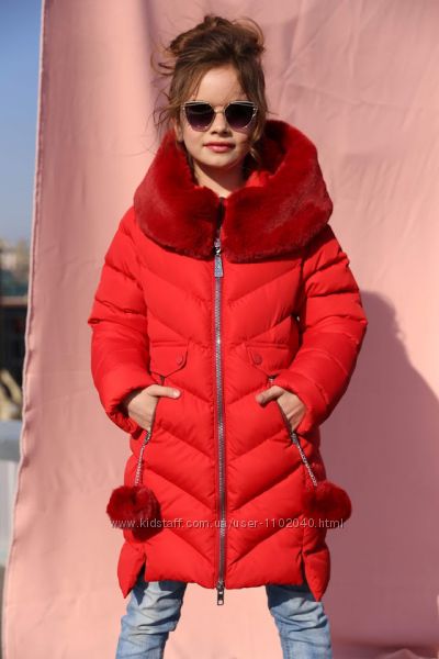 Детский пуховик Nui Very пальто с мутоном Ясмин Рры 110,158 ТОП продаж