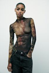 Лонгслів zara лонг сітка розмір s