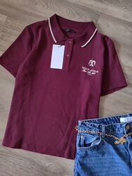 Поло в тенісному стилі zara розмір l