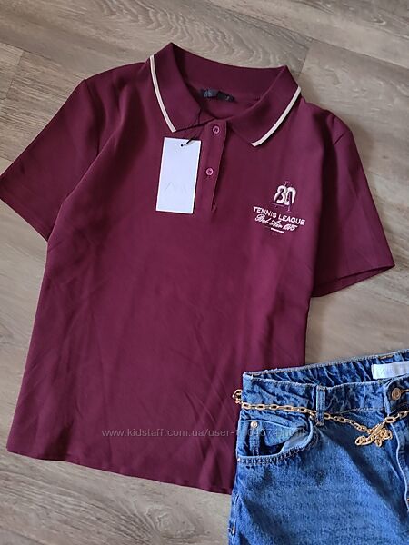 Поло в тенісному стилі zara розмір l