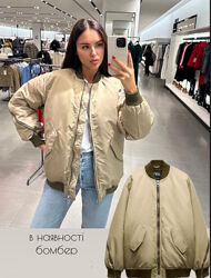 Утеплена куртка бомбер оверсайз zara, оригінал розмір l