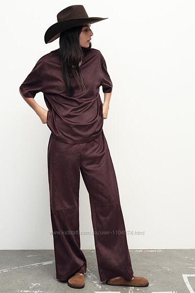 Костюм бургунді zara зі штанами палаццо розмір M та L