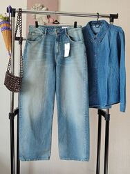 джинси zara mid rise straight loose fit розмір 42